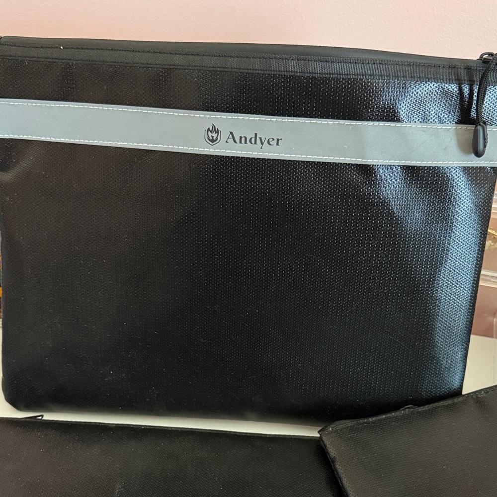 Fireproof documents beg with 2 money bags